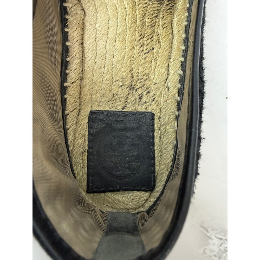 Tory Burch Grenada A Line Mesh Logo Cap Toe Espadrilles Black Sz 9 - Picture 6 of 7